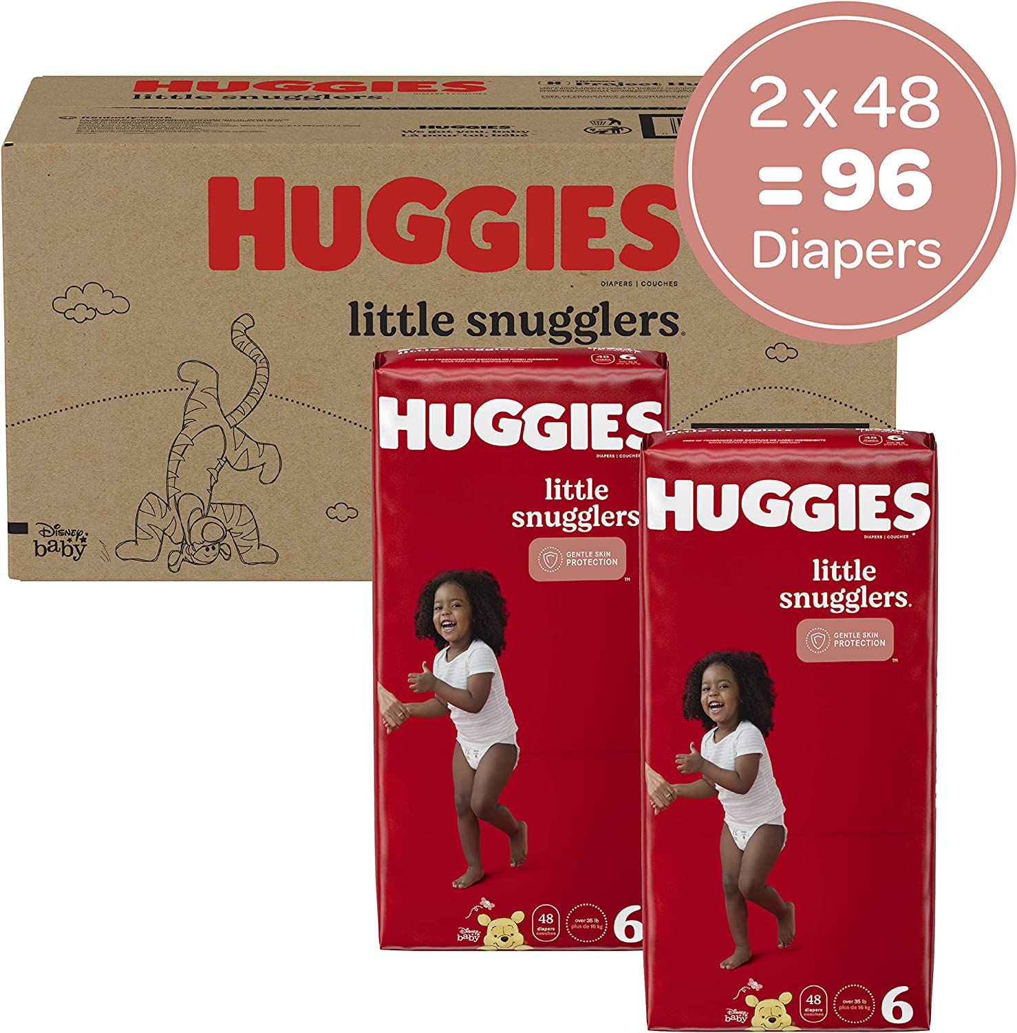 Baby Diapers Size 1 (8-14 lbs), 198ct, Huggies Little Snugglers Newborn Diapers - Image 2